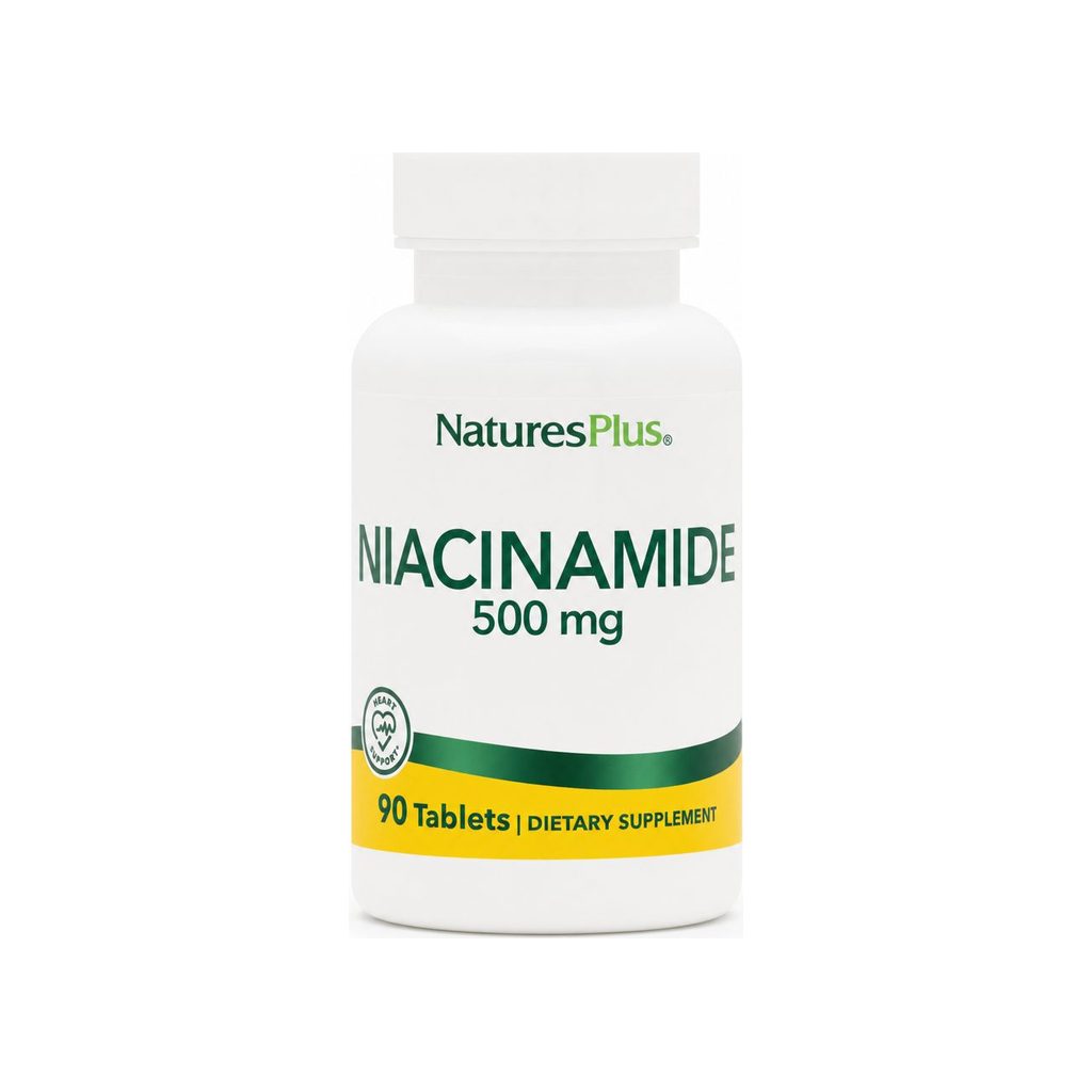 NaturesPlus Niacinamide 500 mg 90 tablets front bottle