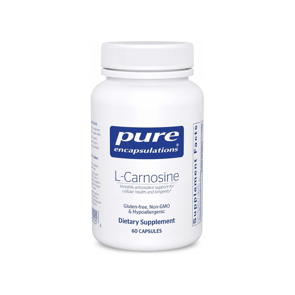 Pure Encapsulations L-Carnosine 60 capsules front bottle label