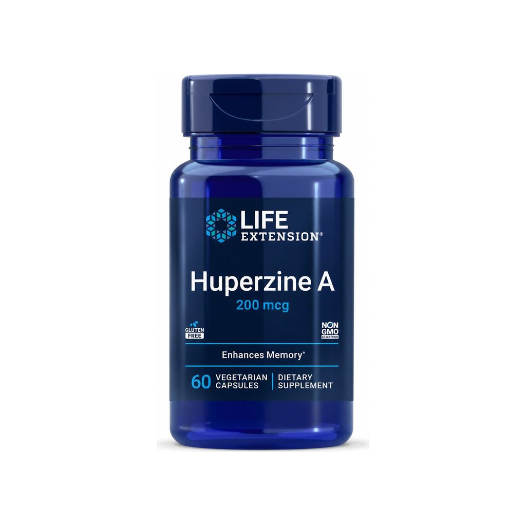 Life Extension Huperzine A 200 mcg 60 vegetarian capsules front bottle