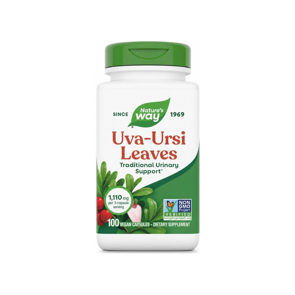 Nature's Way Uva Ursi Leaves 100 vegan capsules front bottle label
