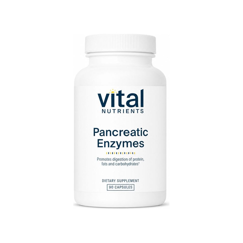 Vital Nutrients Pancreatic Enzymes 1000mg 90 capsules front bottle label