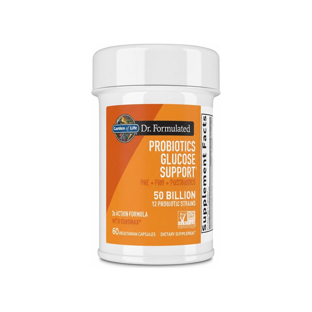 Garden of Life Dr. Formulated Probiotics Glucose Support 60 capsule bottle front label