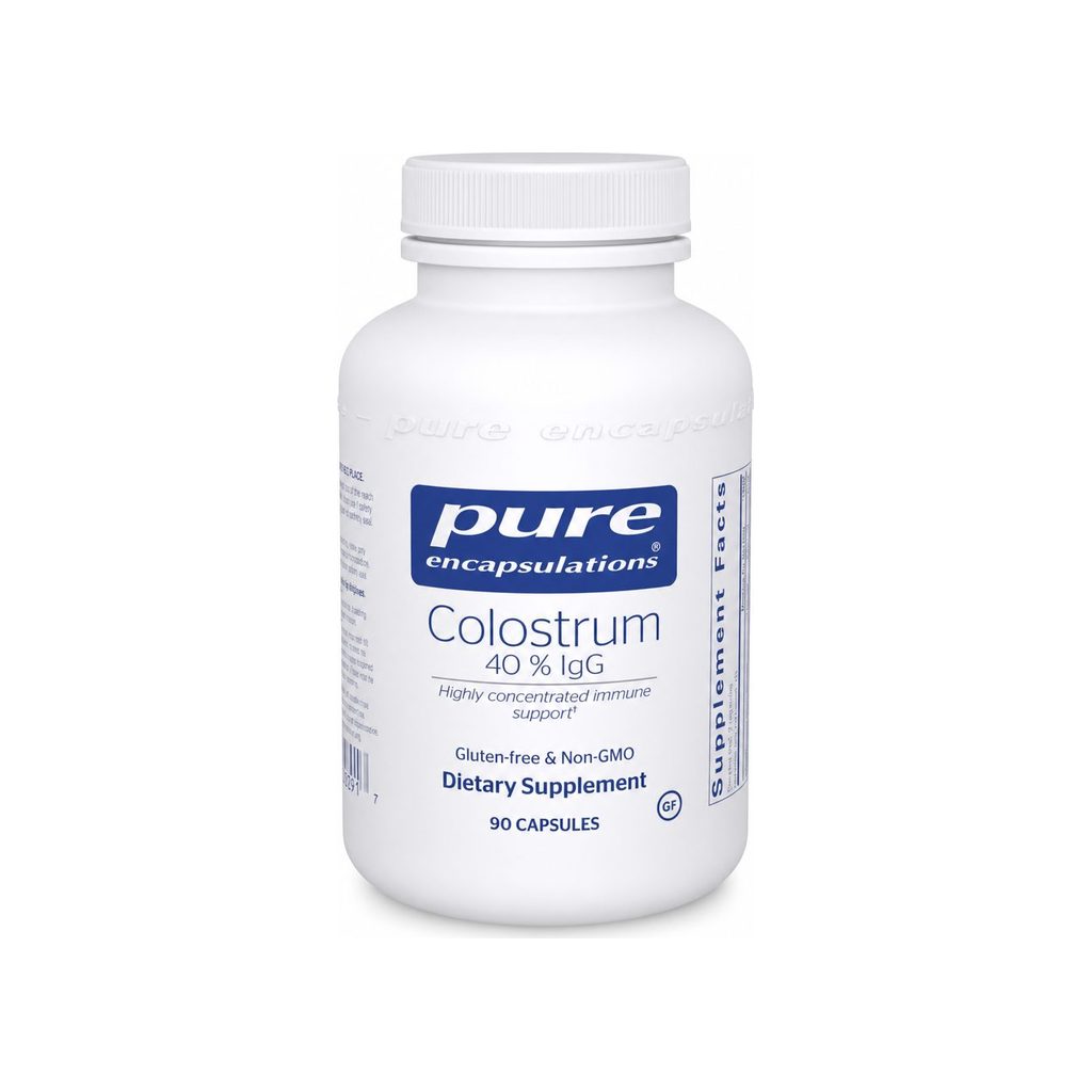 Pure Encapsulations Colostrum 40% IgG 450 mg 90 capsules front bottle