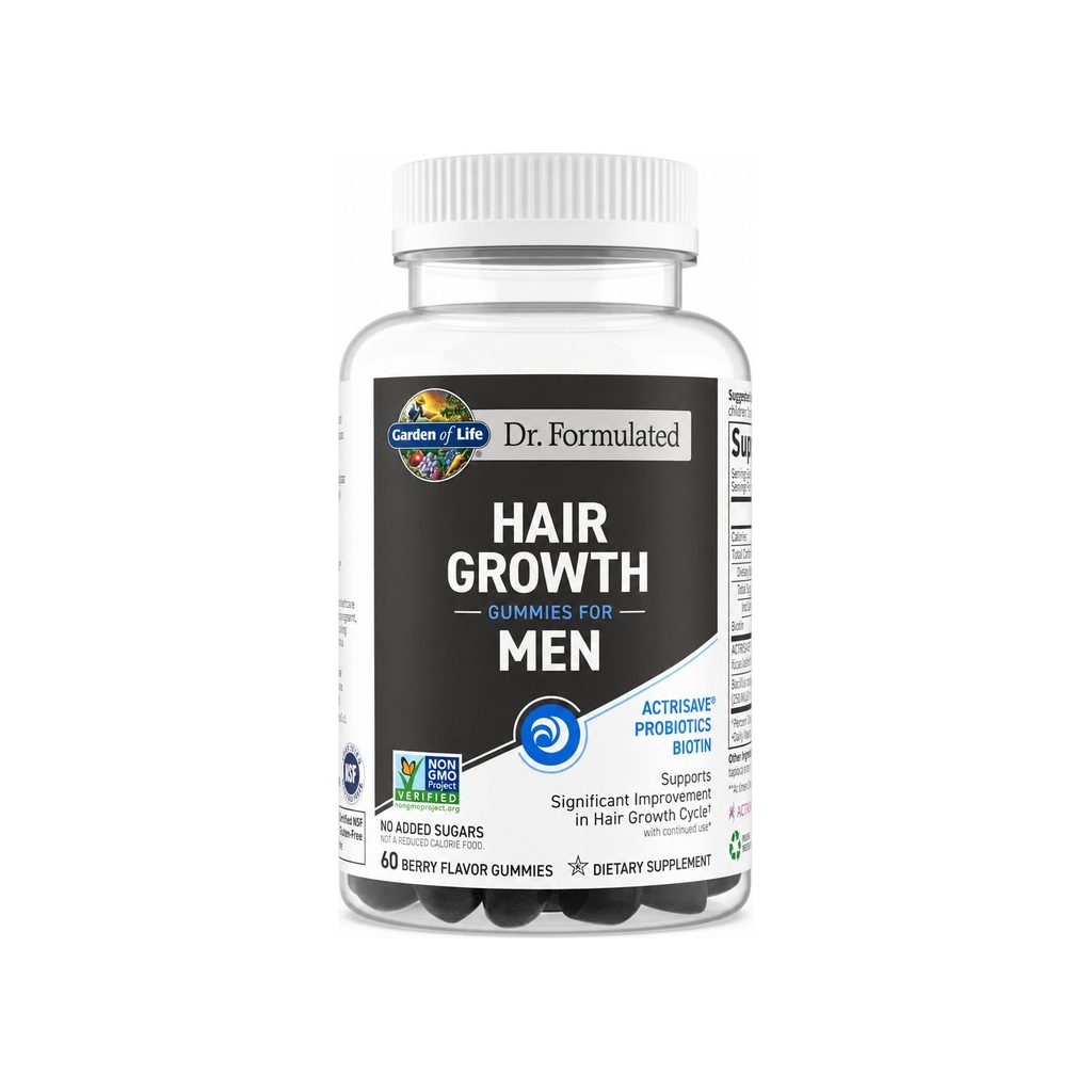Garden of Life Dr. Formulated Hair Growth Gummies for Men bottle front label