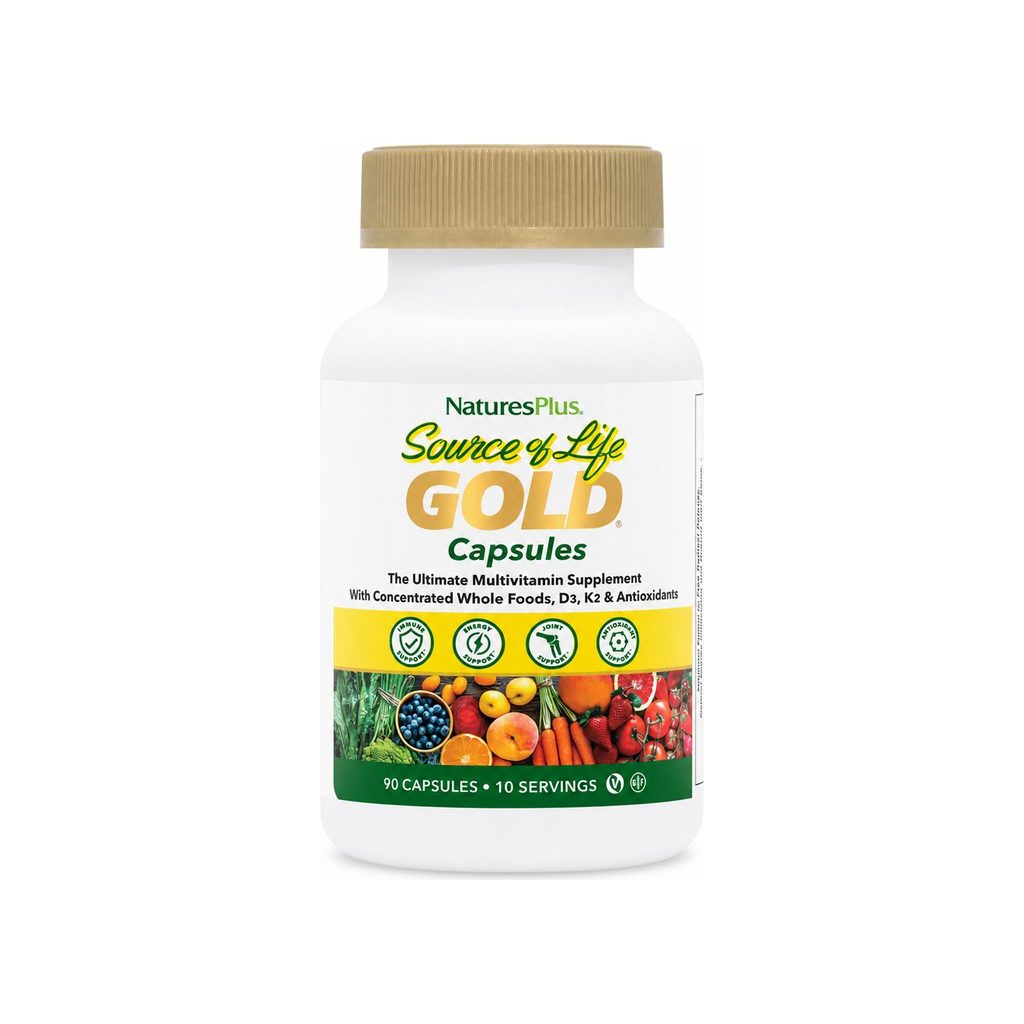 NaturesPlus Source of Life Gold Multivitamin 90 capsule bottle front label