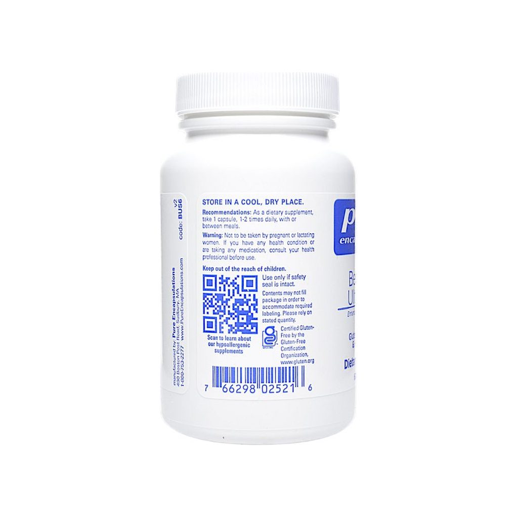 Pure Encapsulations Berberine UltraSorb supplement facts panel listing ingredients, dosage, and serving size
