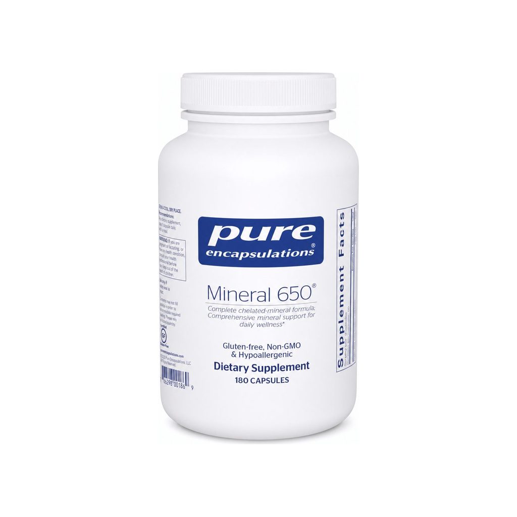 Pure Encapsulations Mineral 650 180 capsules bottle front label