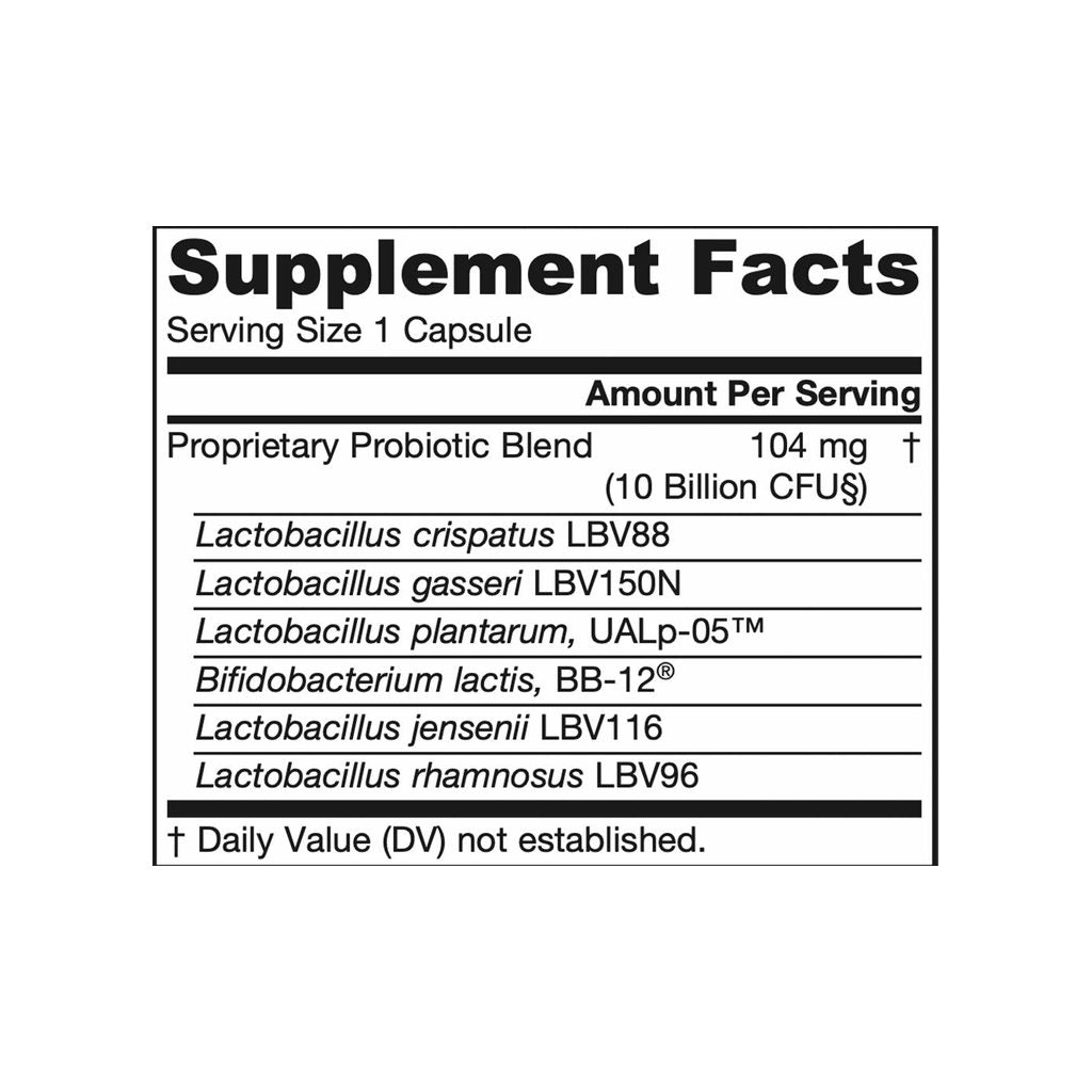 Jarrow Formulas Fem-Dophilus Advanced supplement facts panel listing ingredients and serving size