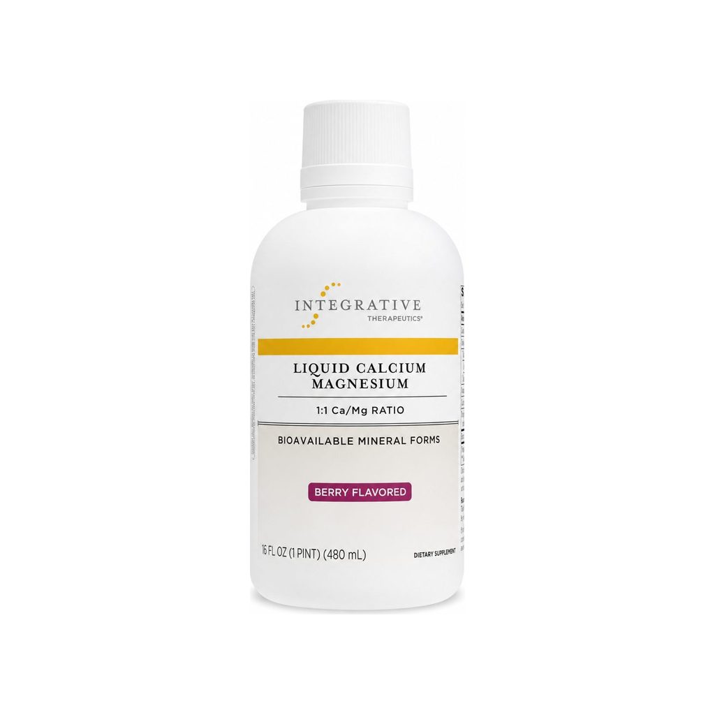 Integrative Therapeutics Liquid Calcium Magnesium Berry Flavor 16 fl oz bottle front label