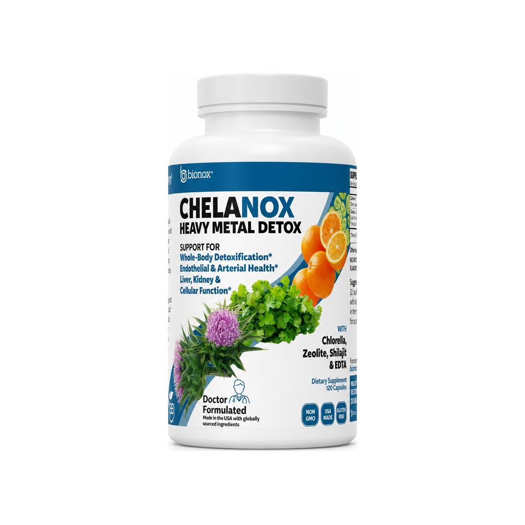 Bionox Chelanox Heavy Metal Detox 120 capsules bottle front label