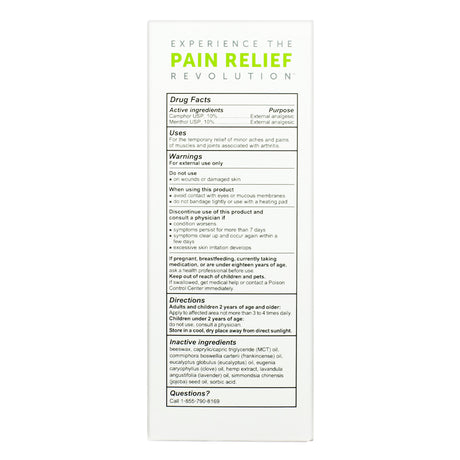 CBDMedic Arthritis Aches & Pain Relief Ointment Drug Facts Panel 1.4 oz displays usage instructions, warnings, directions, and a list of inactive ingredients like beeswax, eucalyptus oil, and hemp extract.