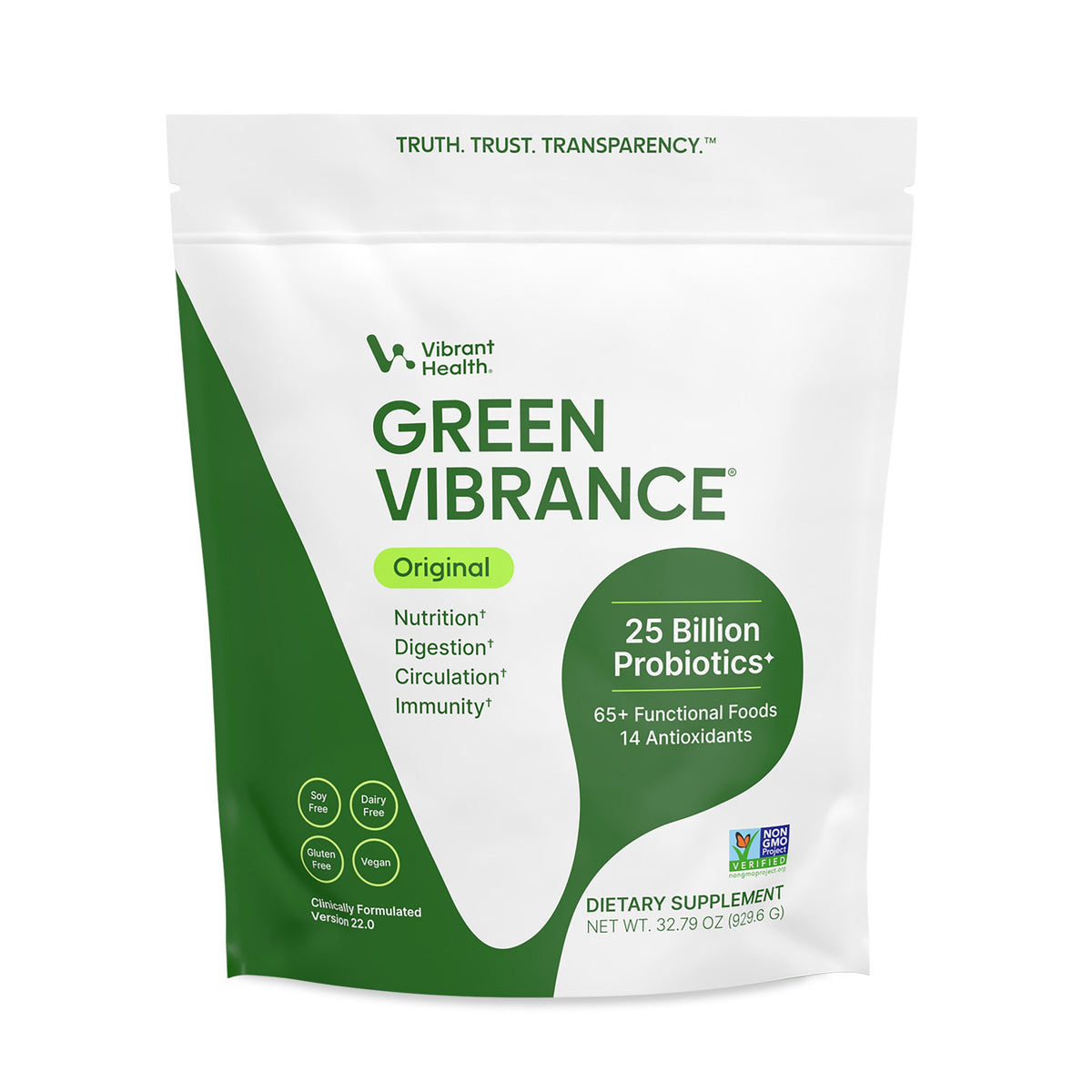 Vibrant Health Green Vibrance Original 83-serving resealable pouch, 32.79 oz