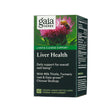Box of Gaia Herbs Liver Health supplement featuring a blooming milk thistle flower with a bee. Promotes daily liver and overall wellness with ingredients like milk thistle, turmeric root, and Chinese skullcap; contains 60 vegan liquid phyto-caps.