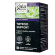 Packaging for Gaia Herbs Thyroid Support herbal supplement, formulated to support healthy metabolic balance. Includes 60 vegan liquid phyto-caps, labeled as a full-spectrum, concentrated formula under the Stress Support line.