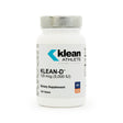 A white bottle of Klean Athlete Klean-D vitamin D supplement with a silver safety-sealed cap and clean, minimalist labeling. This NSF Certified for Sport product contains 100 tablets, each delivering 125 mcg (5,000 IU) of vitamin D to support bone, muscle, and immune health.