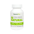 A white bottle of NaturesPlus GI Natural Total Digestive Wellness dietary supplement containing 90 bi-layered tablets. The label highlights ingredients like L-glutamine, enzymes, probiotics, whole foods, and essential cofactors, and notes it is gluten-free and vegan.
