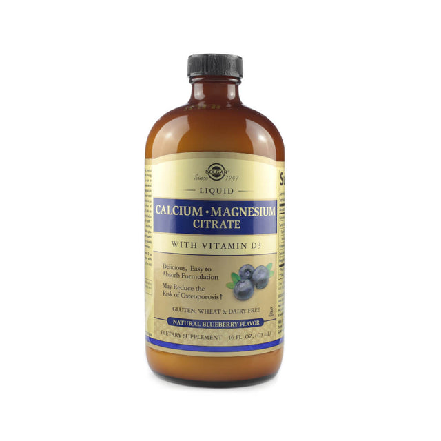 Solgar Liquid Calcium Magnesium Citrate with Vitamin D3 16 ounces blueberry