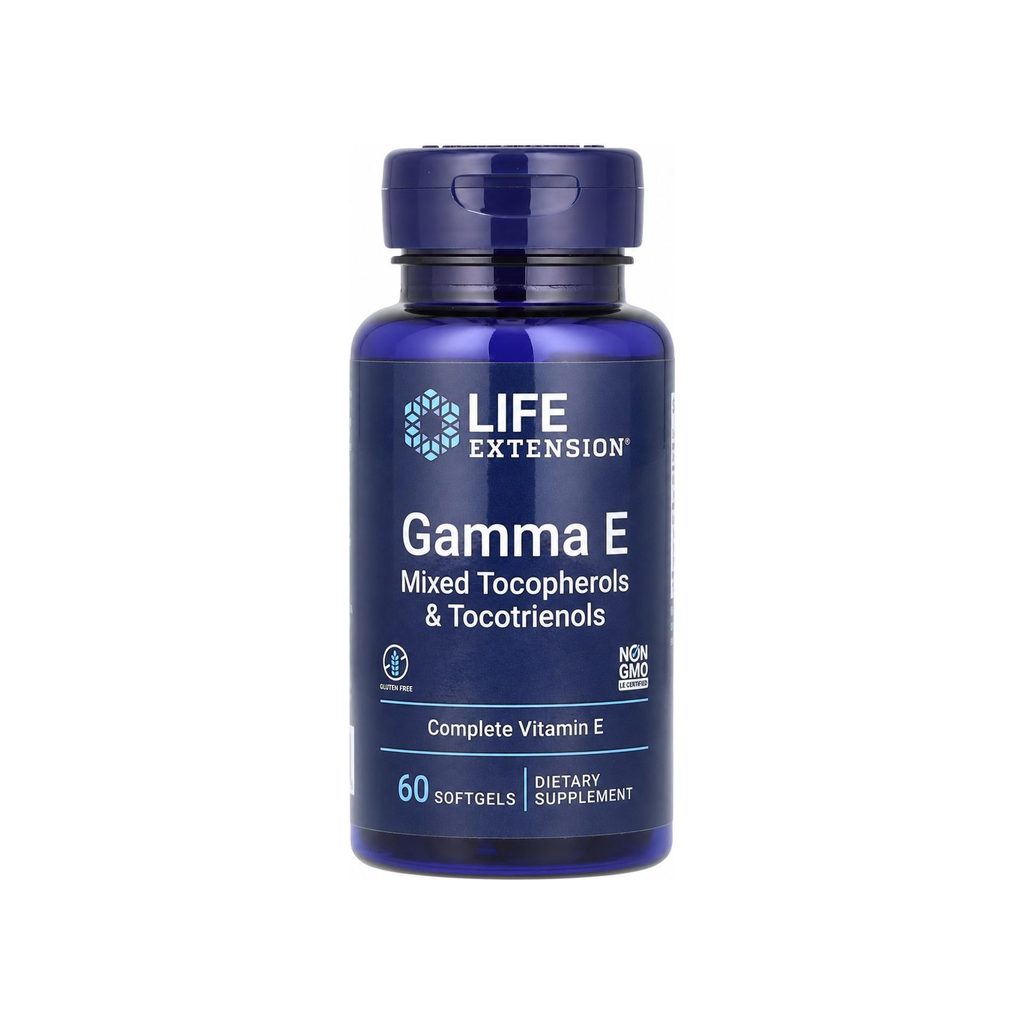 Life Extension Gamma E Mixed Tocopherols & Tocotrienols 60 softgels front bottle