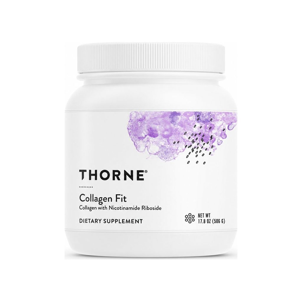 Thorne Research Collagen Fit 17.8 oz front tub with white label and NSF Certified for Sport seal