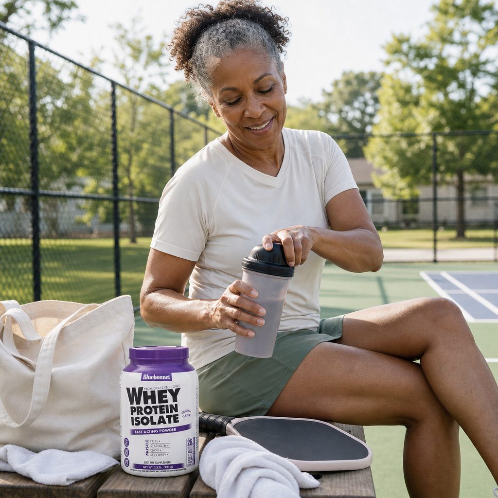 Bluebonnet Nutrition Whey Protein Isolate Original label showing sourcing and badges