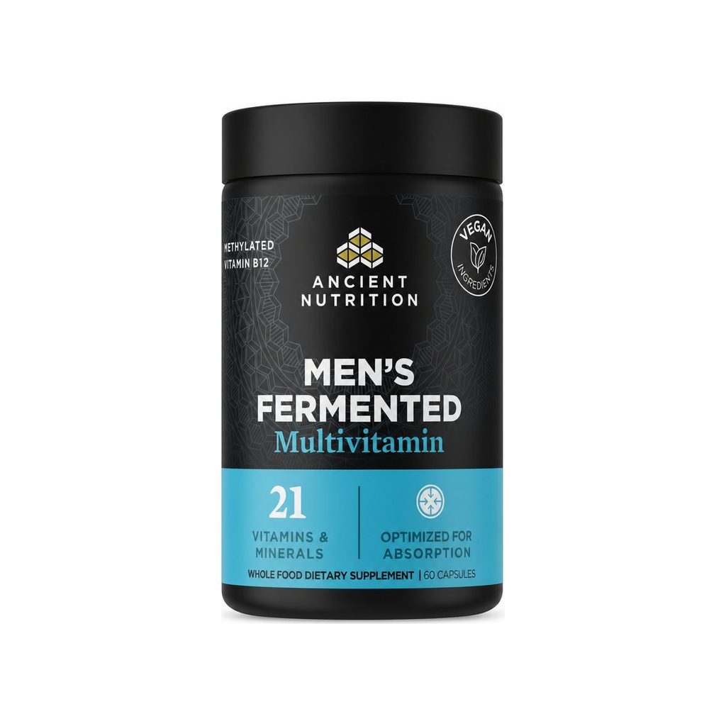Ancient Nutrition Men's Fermented Multi 60 capsules bottle front label