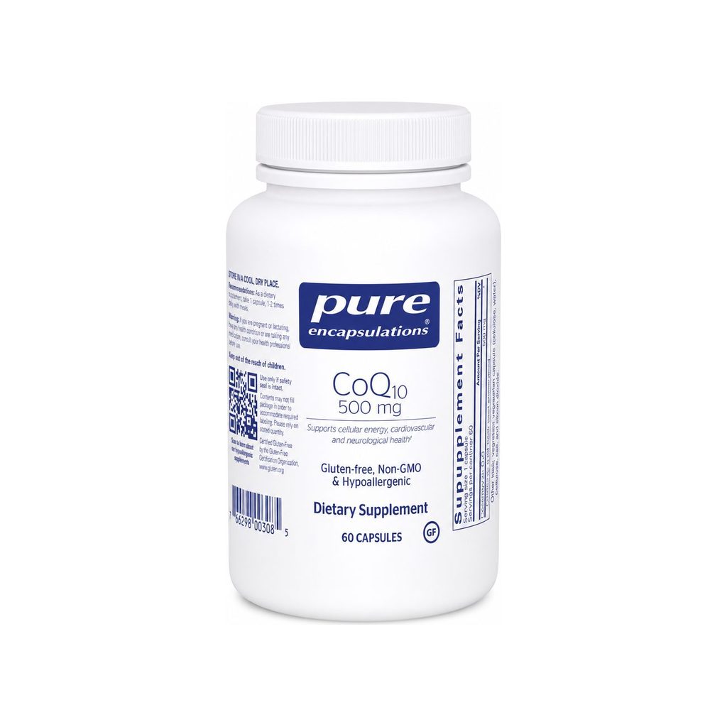 Pure Encapsulations CoQ10 500 mg 60 capsules front bottle