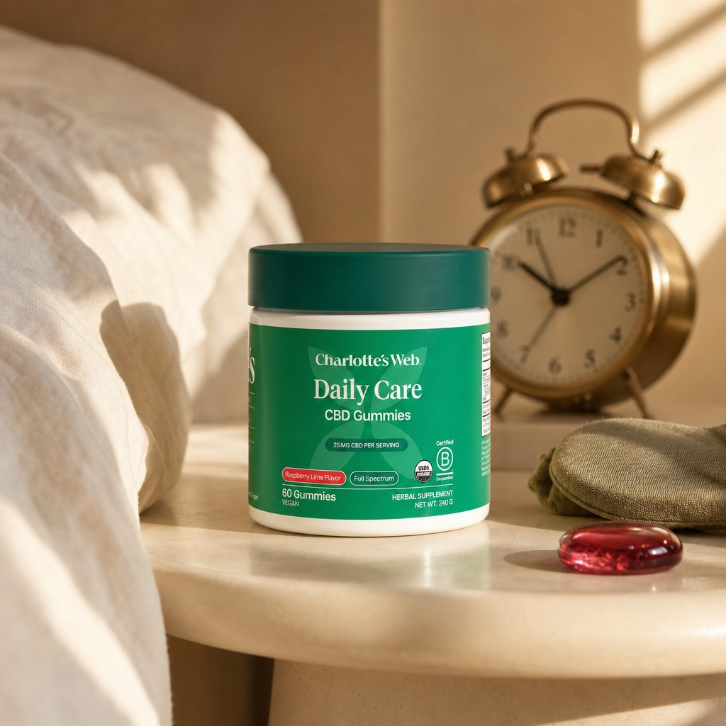 Charlotte's Web Daily Wellness CBD Gummies 25mg in a wellness lifestyle scene