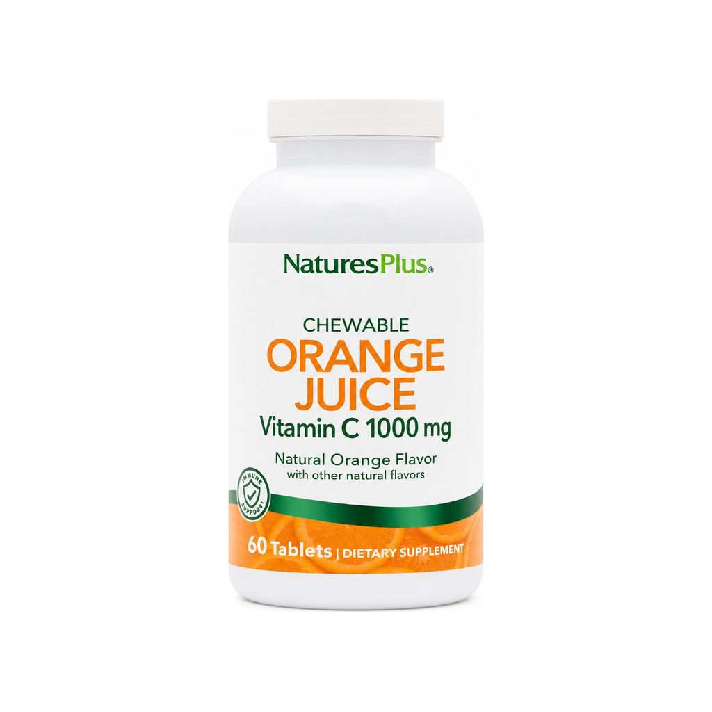NaturesPlus Orange Juice Vitamin C 1000 mg Chewables 60 tablet bottle front label