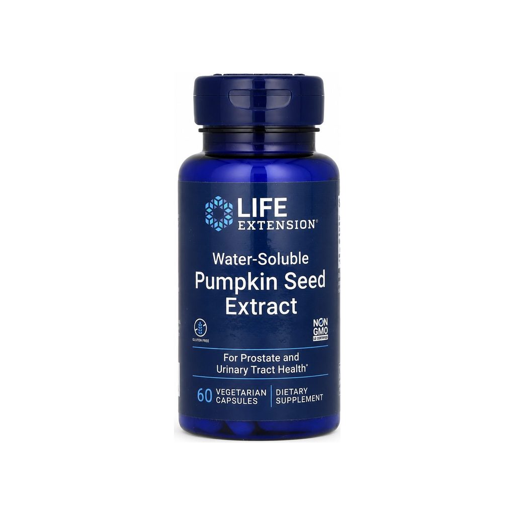 Life Extension Water-Soluble Pumpkin Seed Extract 60 capsules front bottle