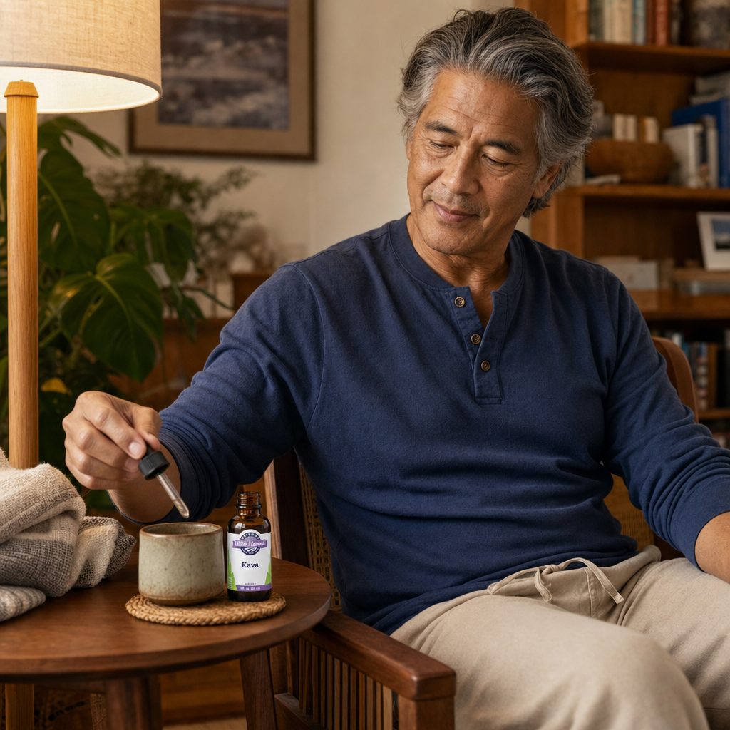 Oregon's Wild Harvest Kava Extract warning and free-from label panel