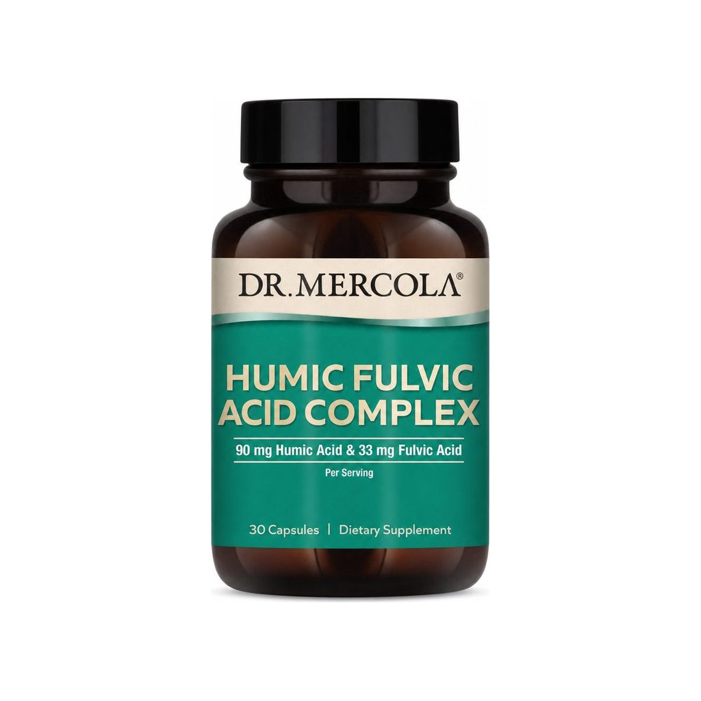 Dr. Mercola Humic Fulvic Acid Complex Capsules 30-count bottle front label