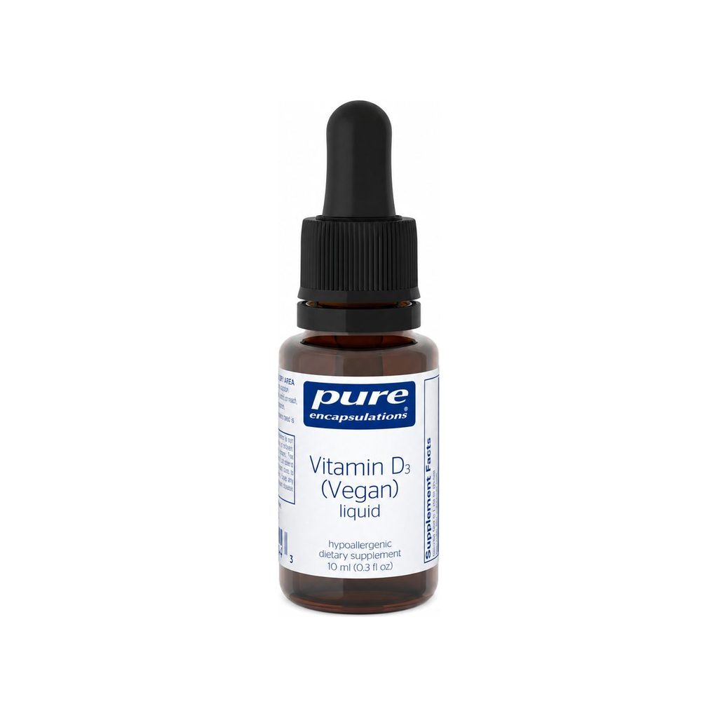Pure Encapsulations Vitamin D3 (Vegan) Liquid 10 mL front bottle label