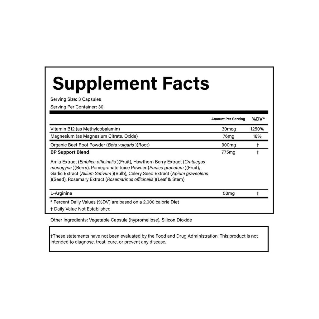 Doctor's Blend Cardio 911 Beets Plus supplement facts panel listing ingredients and serving size