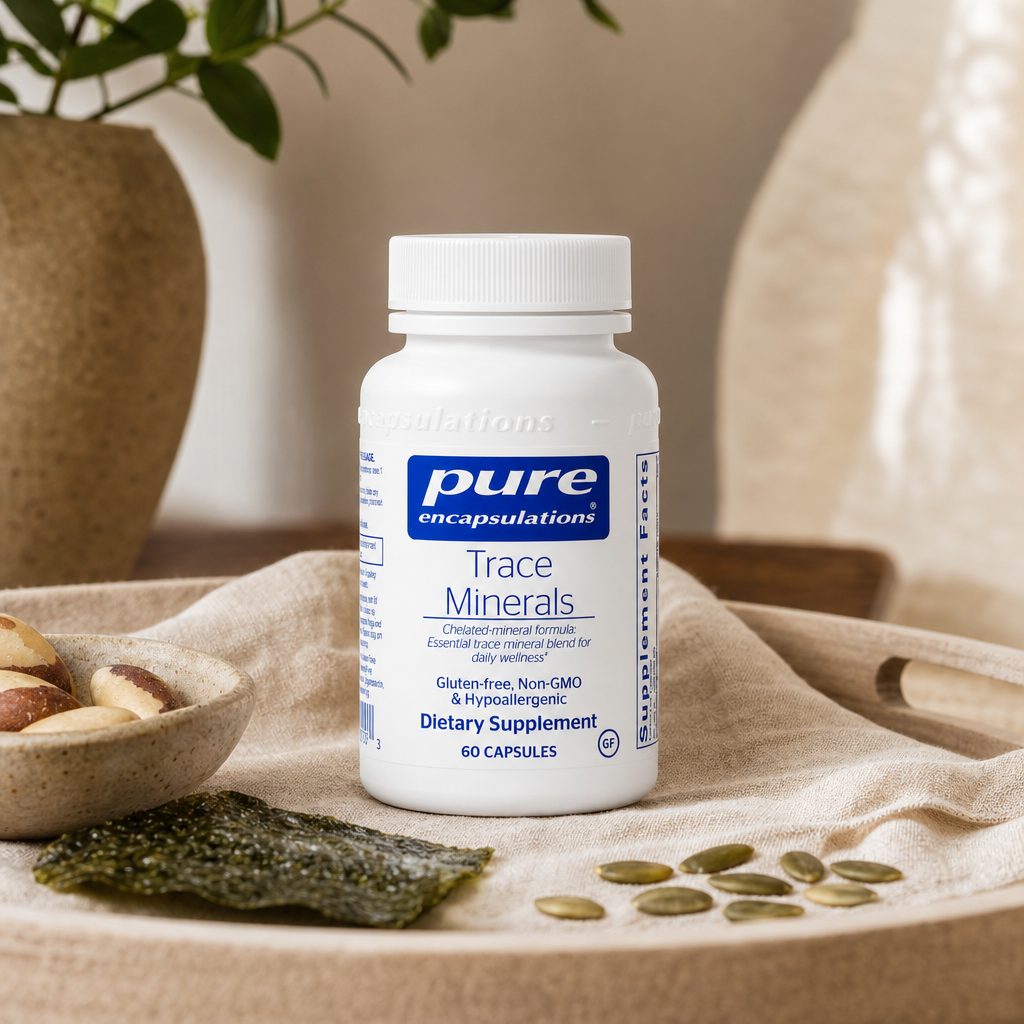Pure Encapsulations Trace Minerals 60 Capsules bottle with clean white packaging