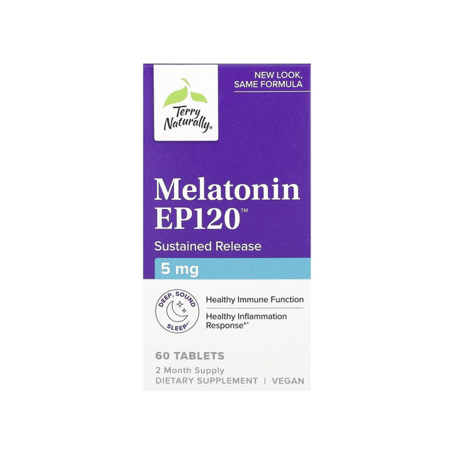 Terry Naturally Melatonin EP120 5mg Sustained Release 60 tablets front box