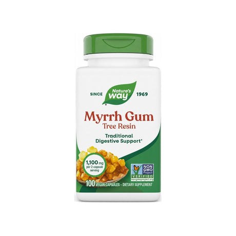 Nature's Way Myrrh Gum 100 capsules front bottle label