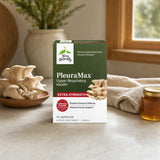 Terry Naturally PleuraMax Extra Strength capsule beside ruler for size reference