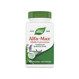 Nature's Way Alfa-Max 100 capsules bottle with green alfalfa supplement label