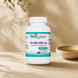 NutriCology Ox Bile 500 mg bottle side label with supplement facts