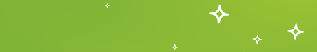 Bright green rectangular banner with white sparkling star icons of varying sizes scattered across the background.