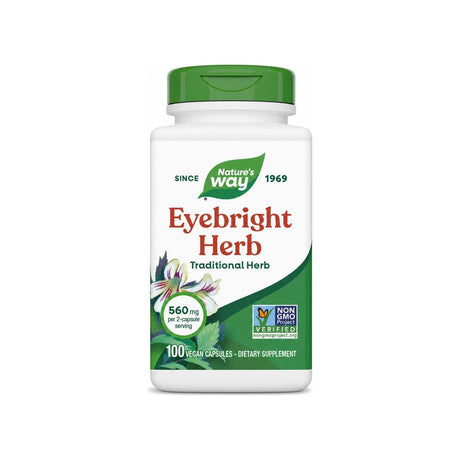 Nature's Way Eyebright Herb 100 vegan capsules front bottle label