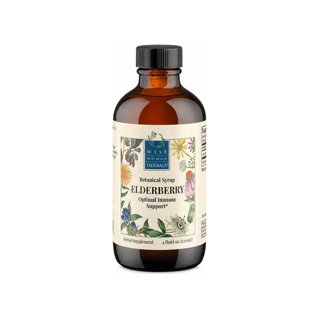Wise Woman Herbals Elderberry Syrup 4 oz bottle front label