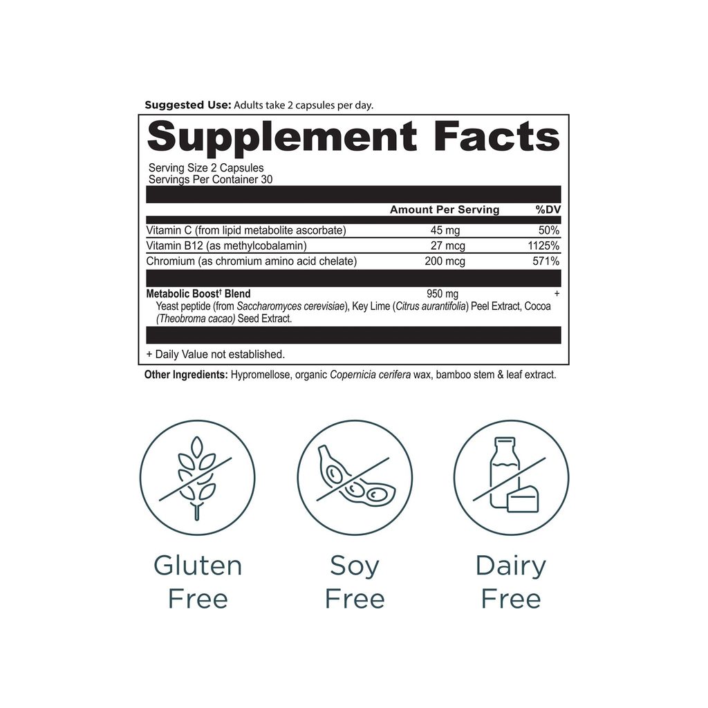 Ancient Nutrition Active Peptides Metabolic Booster supplement facts panel with ingredients and serving size