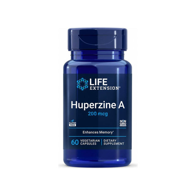 Life Extension Huperzine A 200 mcg 60 vegetarian capsules front bottle