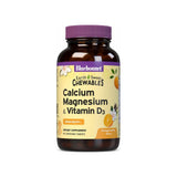 Bluebonnet EarthSweet Calcium Magnesium D3 Orange Vanilla 90 chewable tablets bottle front label