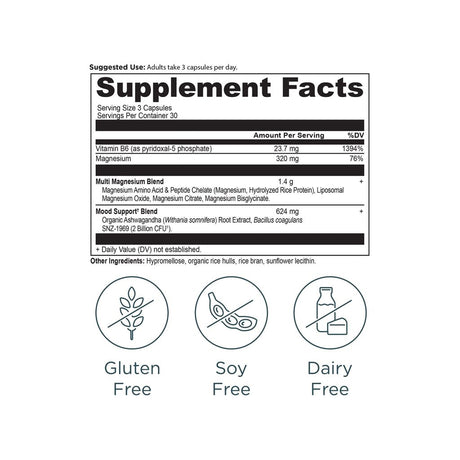 Ancient Nutrition Active Peptides Magnesium Complex supplement facts panel with ingredients and serving size