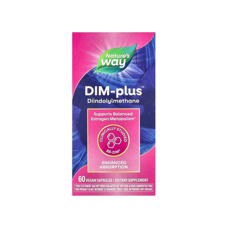 Nature's Way DIM-Plus 60 vegan capsules front bottle label