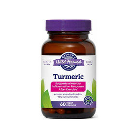 Oregon's Wild Harvest Turmeric 60 Capsules front bottle with verified non-GMO badge