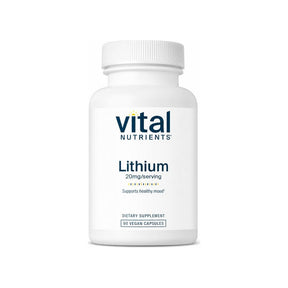 Vital Nutrients Lithium Orotate 20 mg 90 vegan capsules front bottle label