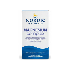 Nordic Naturals Magnesium Complex 90 Capsules front box showing 225 mg per serving